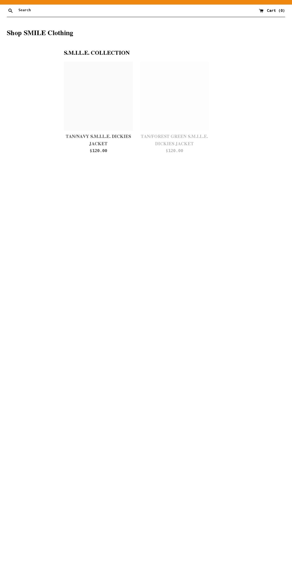 shopsmileclothing.com shopify website screenshot