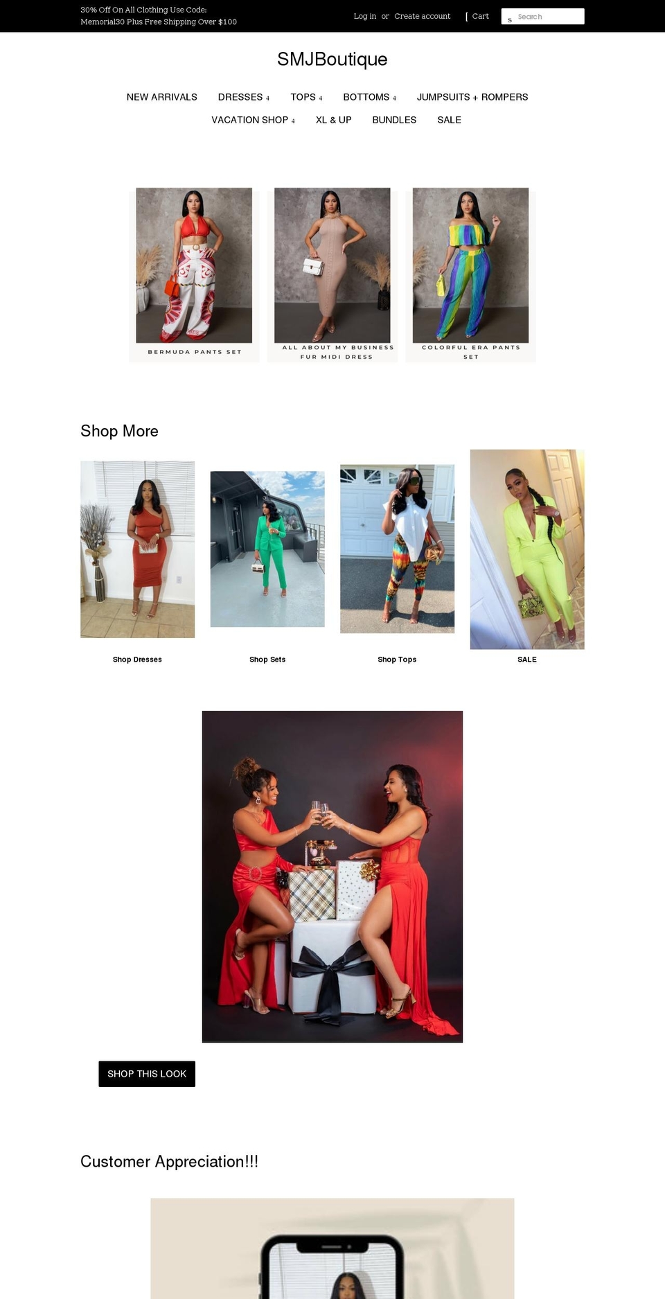 shopsmjboutique.com — Shopify storefront screenshot