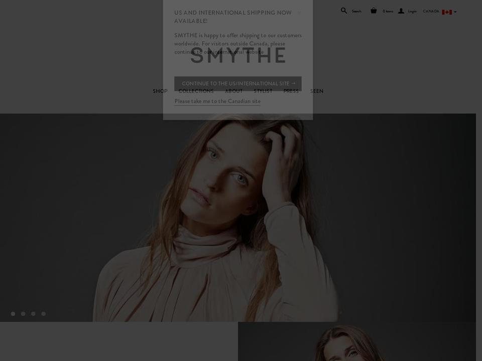 SMYTHE Custom Theme Shopify theme site example shopsmythe.org