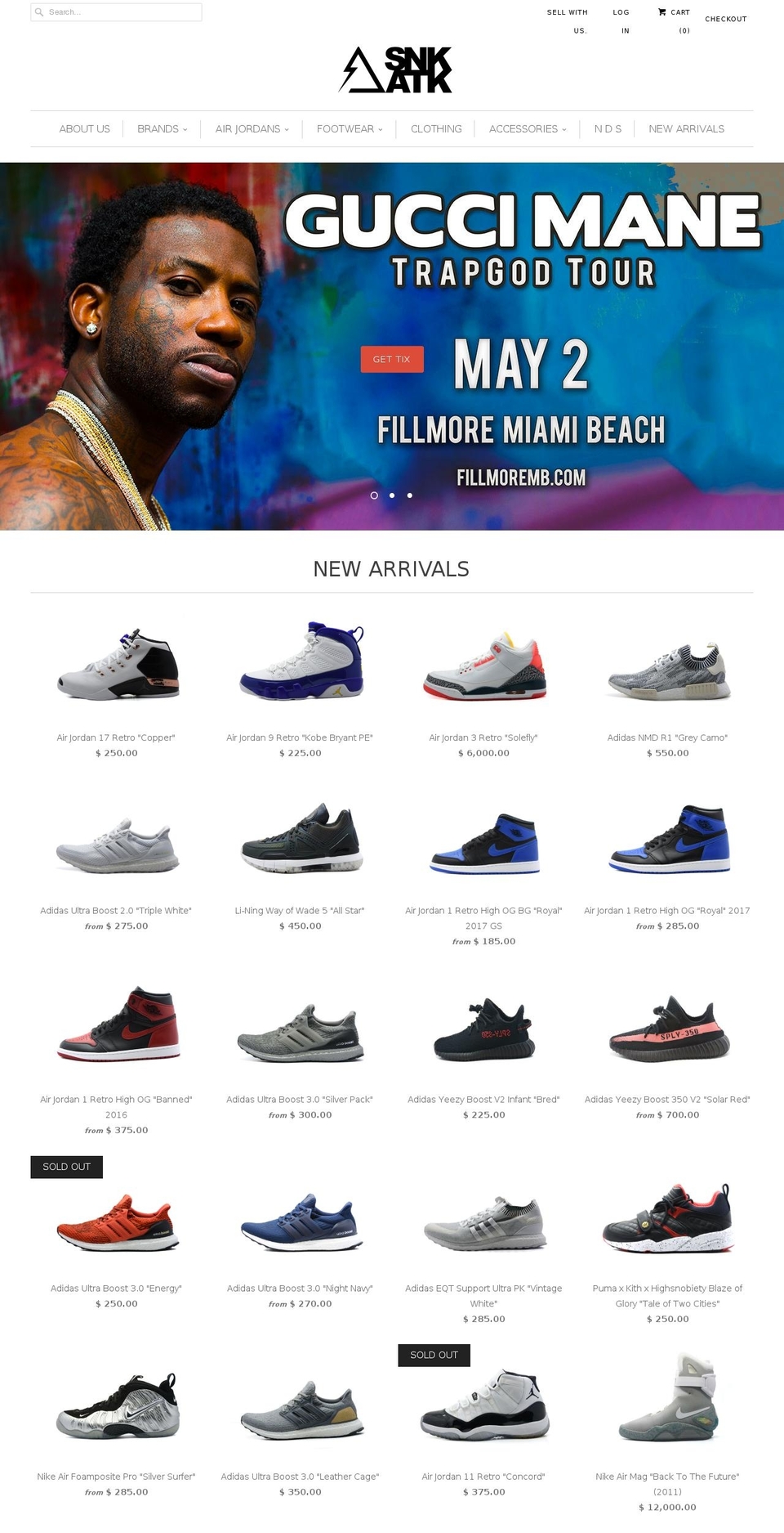 shopsneakattack.com shopify website screenshot