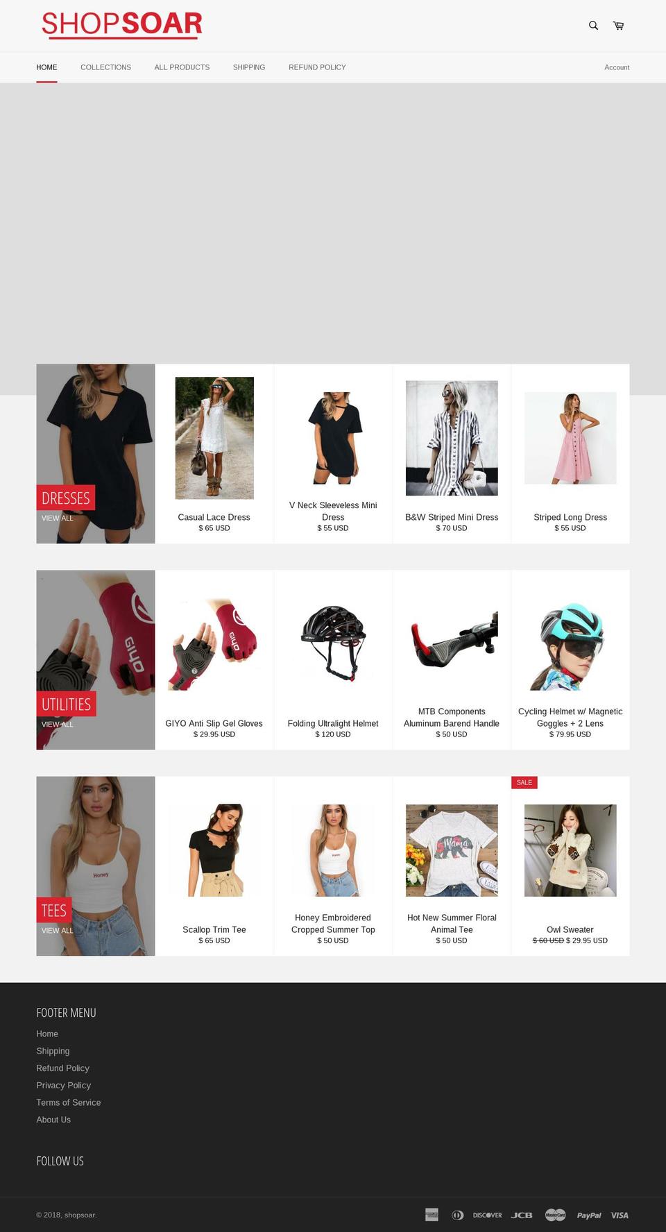 shopsoar.com shopify website screenshot