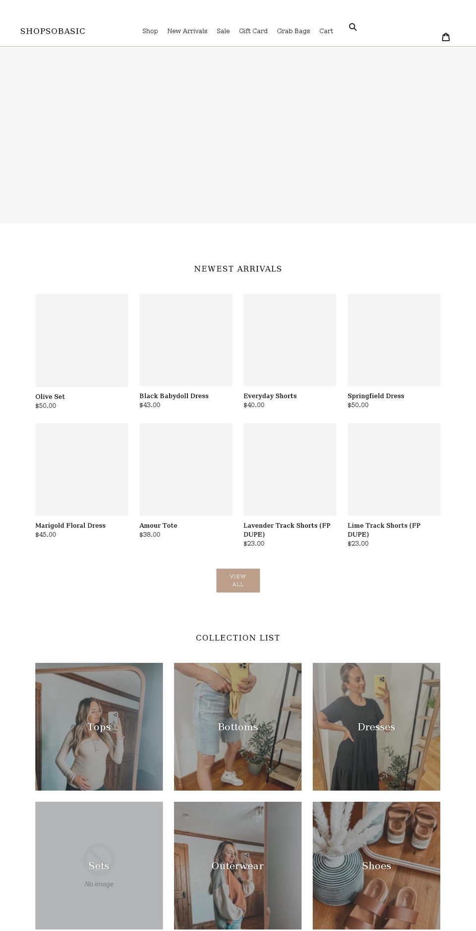 shopsobasic.com shopify website screenshot