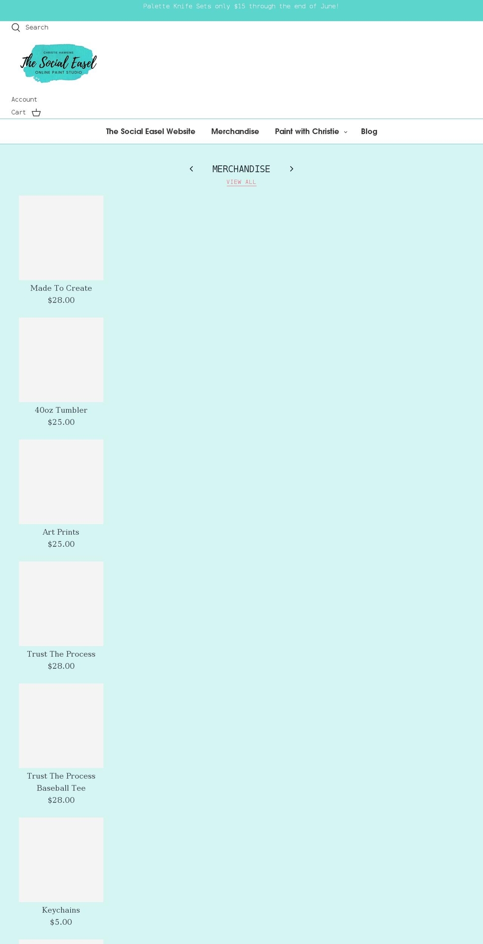 shopsocialeasel.com shopify website screenshot