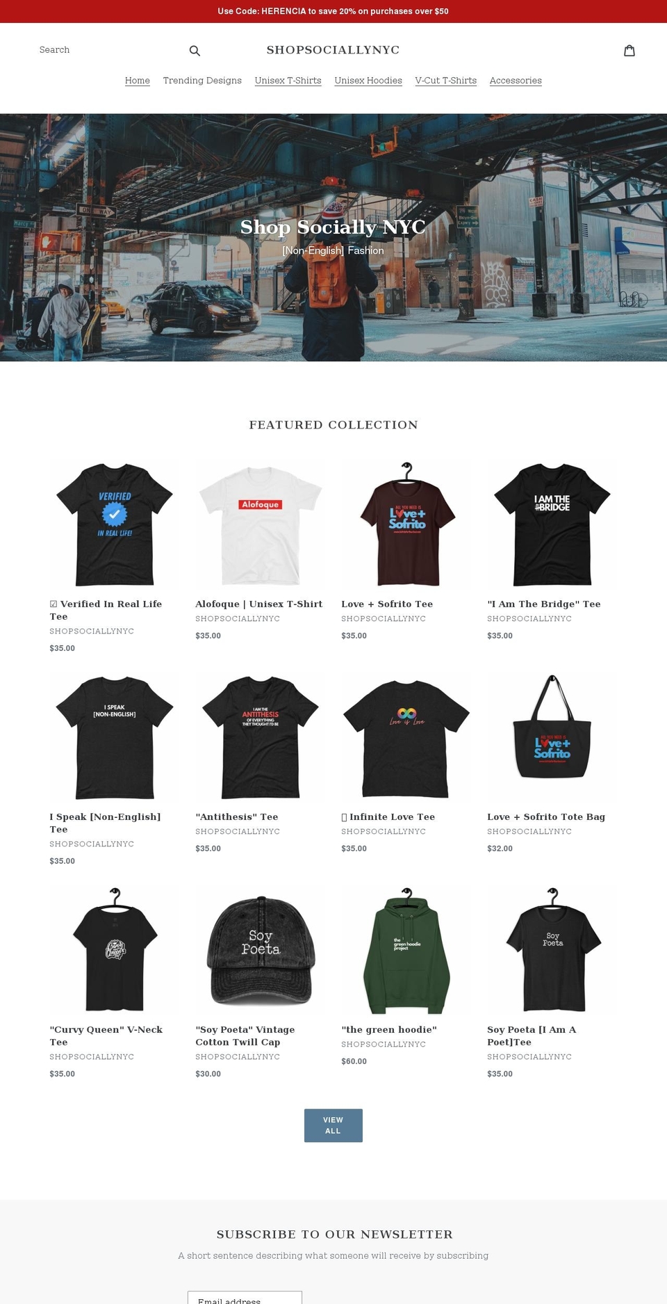 shopsociallynyc.com shopify website screenshot