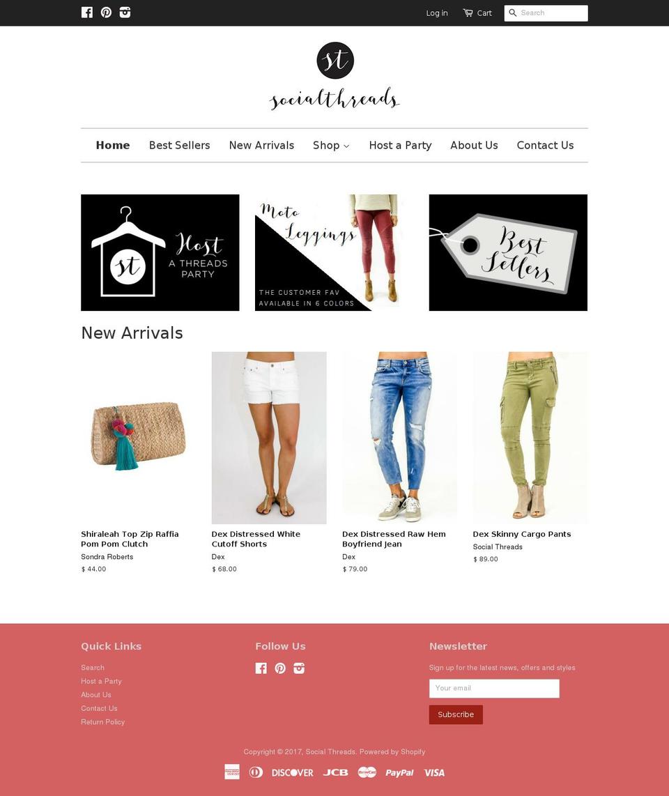 shopsocialthreads.com shopify website screenshot