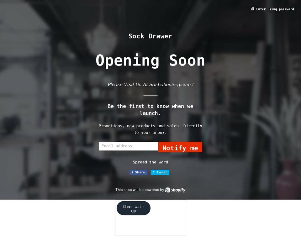 shopsockdrawer.com shopify website screenshot