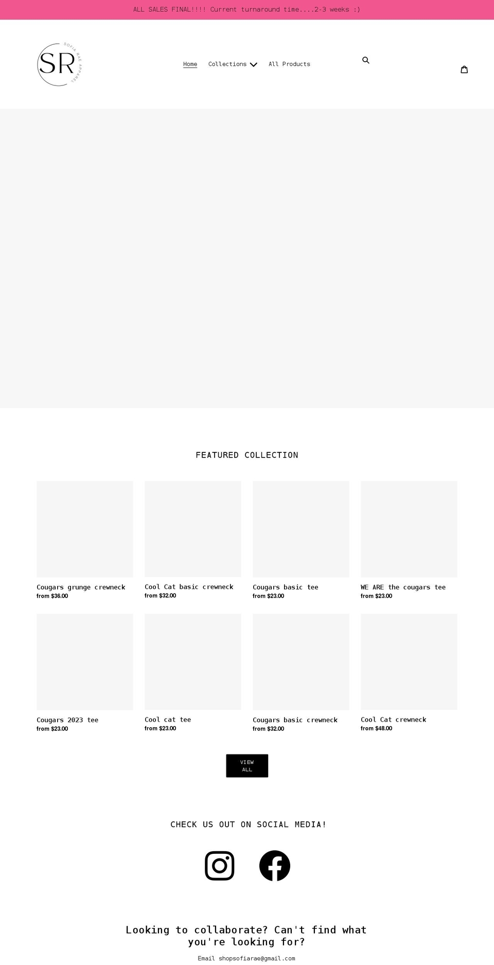 shopsofiarae.com shopify website screenshot