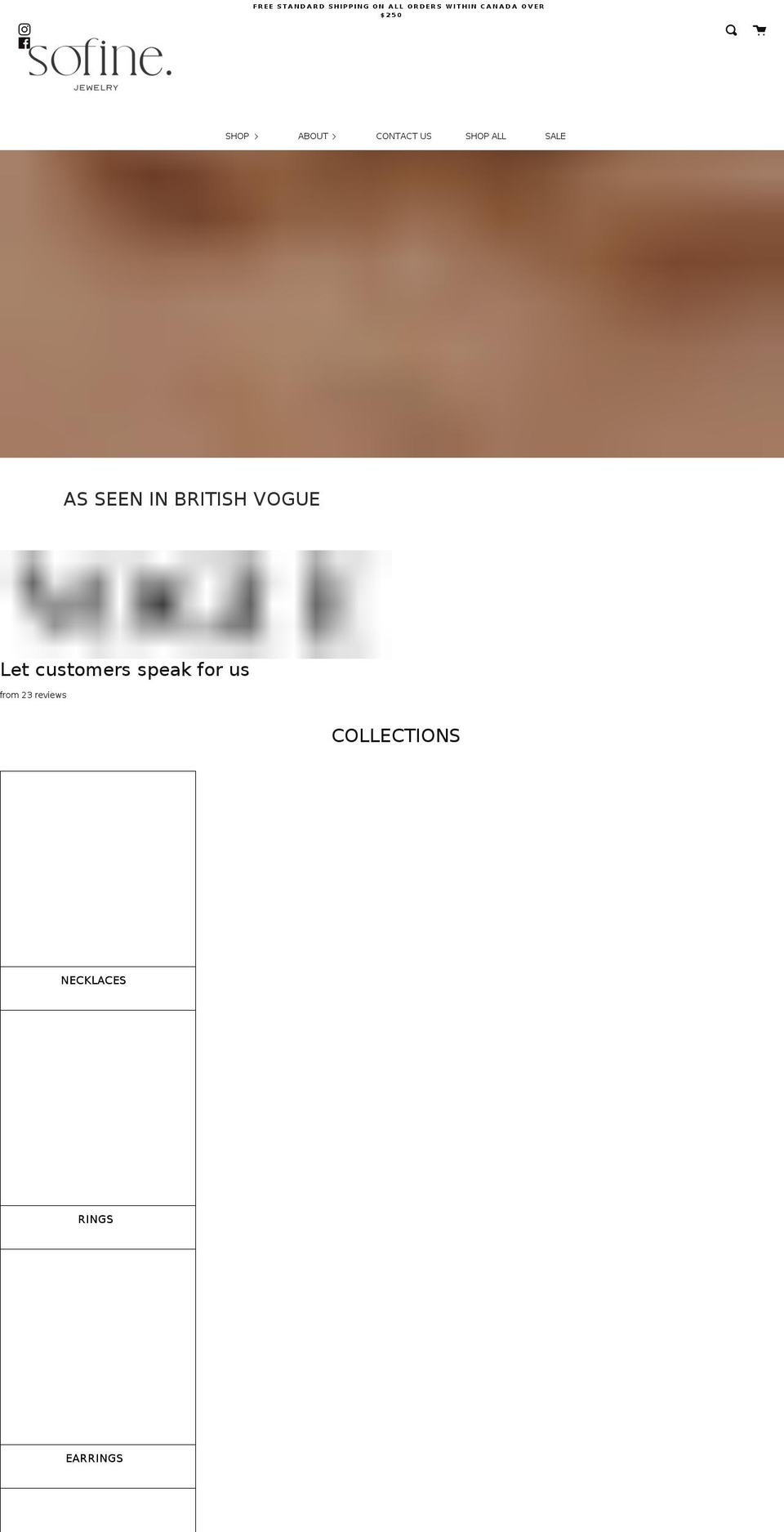 shopsofine.com shopify website screenshot