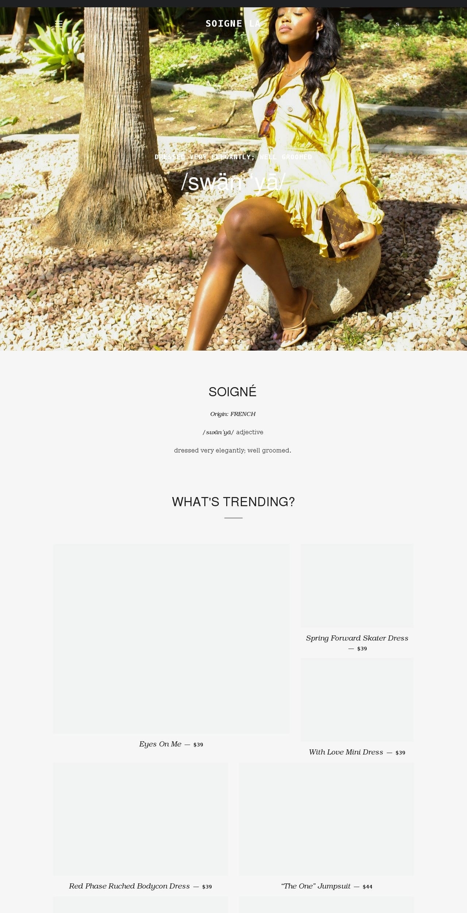 shopsoignela.com shopify website screenshot