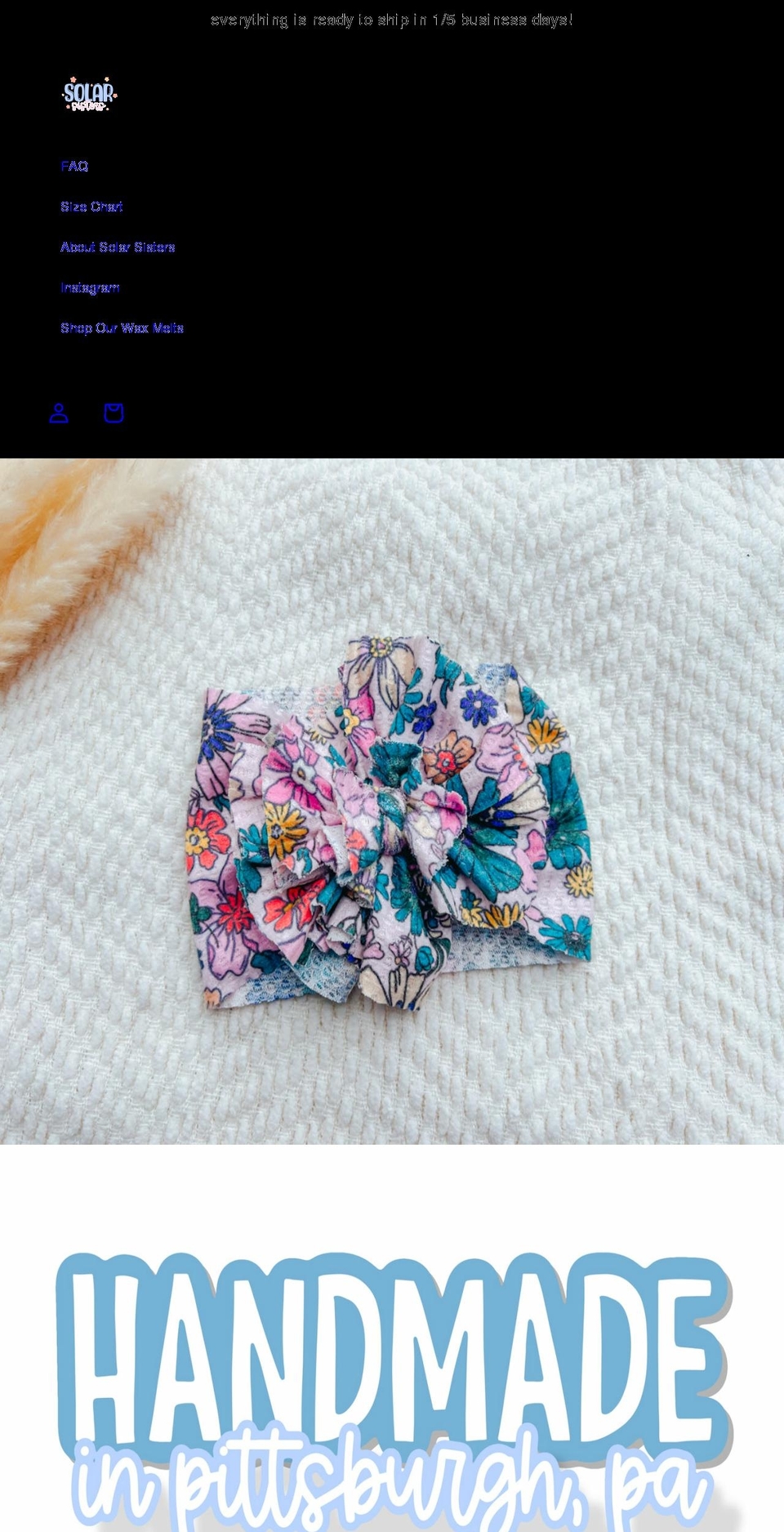 shopsolarsisters.com shopify website screenshot