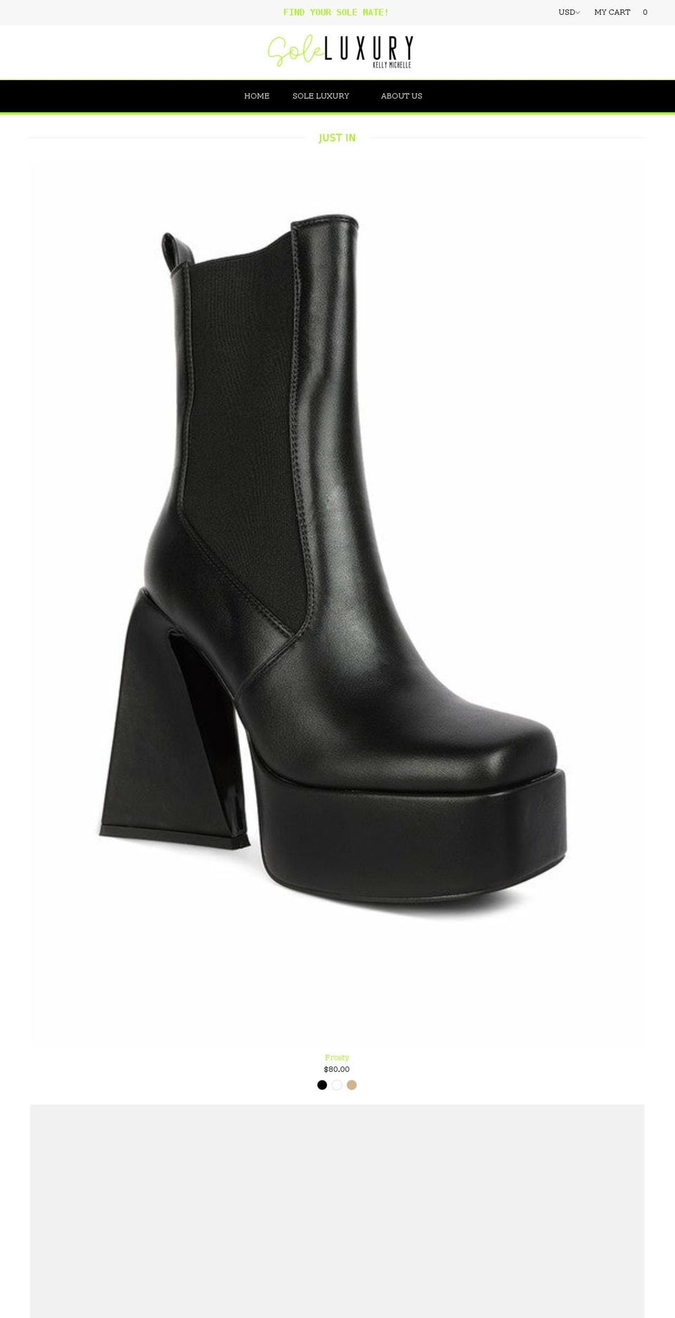 shopsoleluxury.com shopify website screenshot