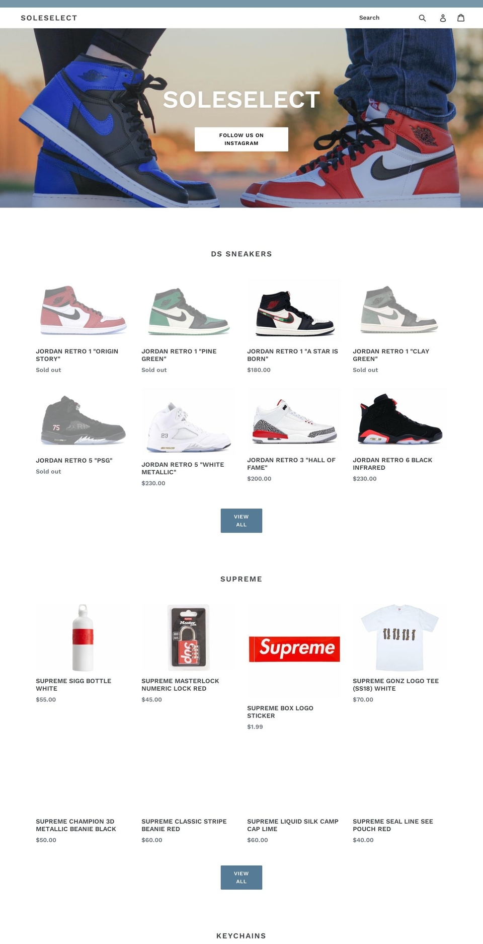 shopsoleselect.com — Shopify storefront screenshot