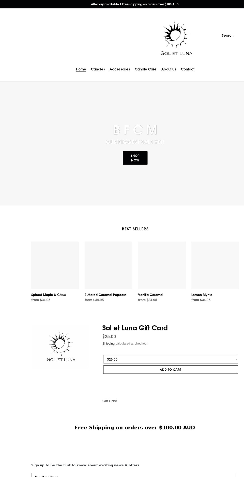 shopsoletluna.com shopify website screenshot