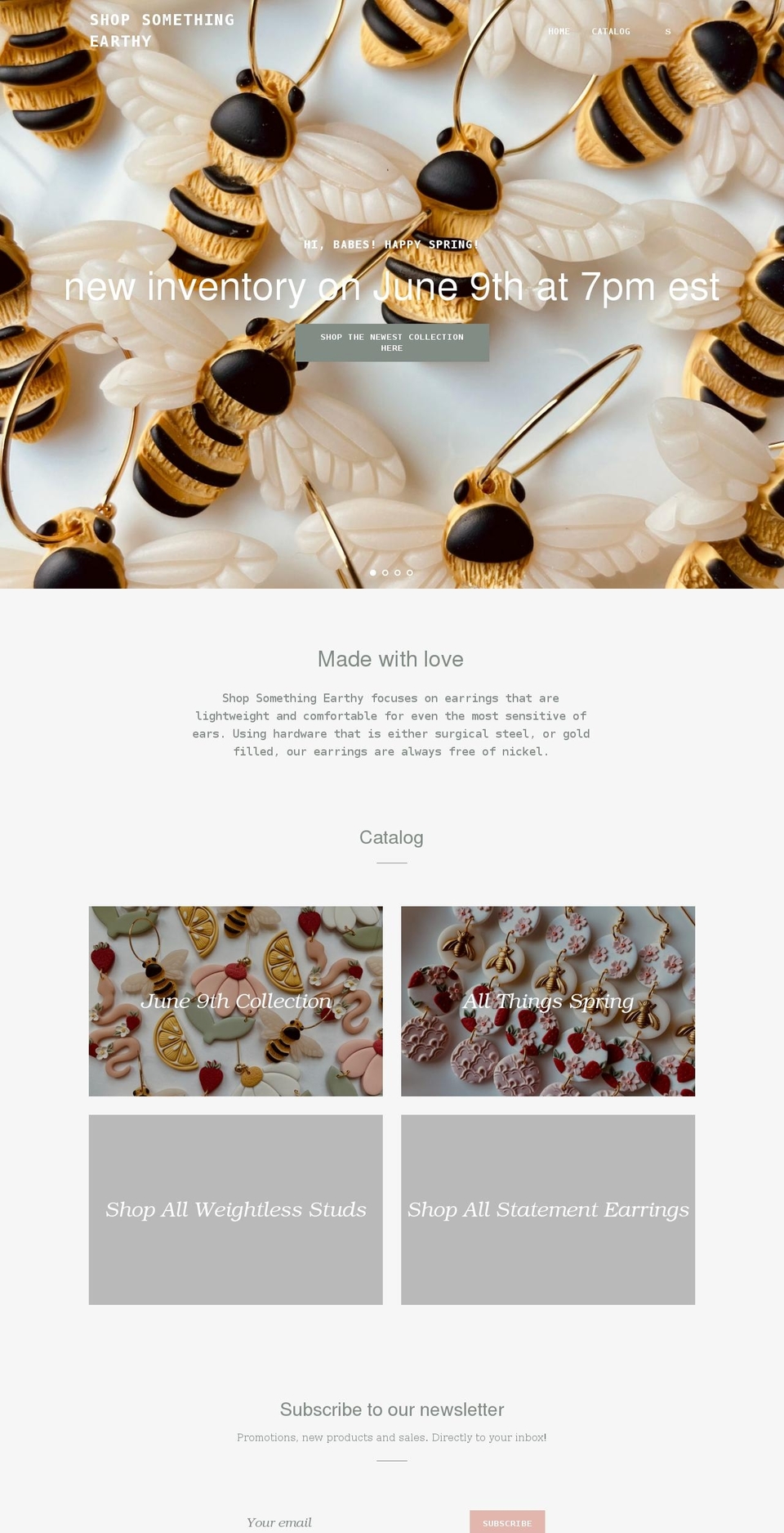 shopsomethingearthy.com shopify website screenshot