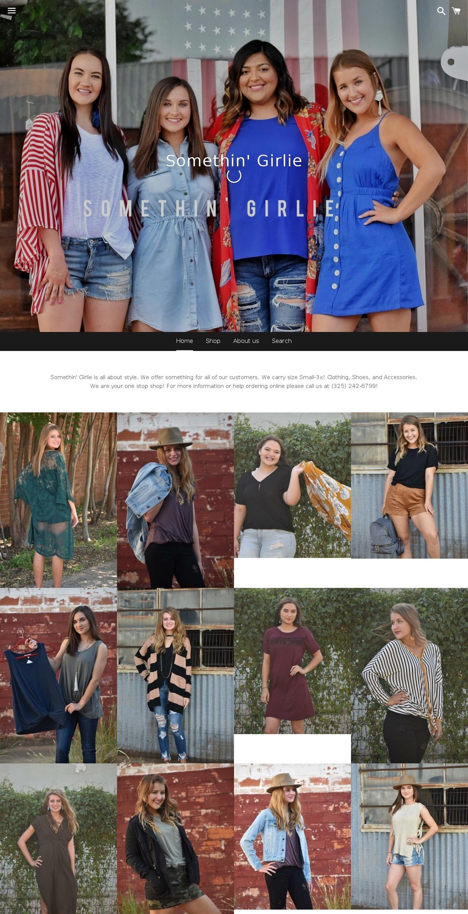 shopsomethingirlie.com shopify website screenshot
