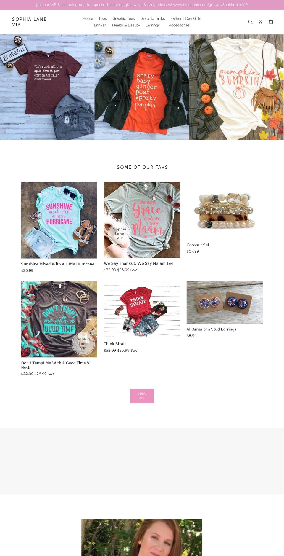 shopsophialane.com — Shopify storefront screenshot