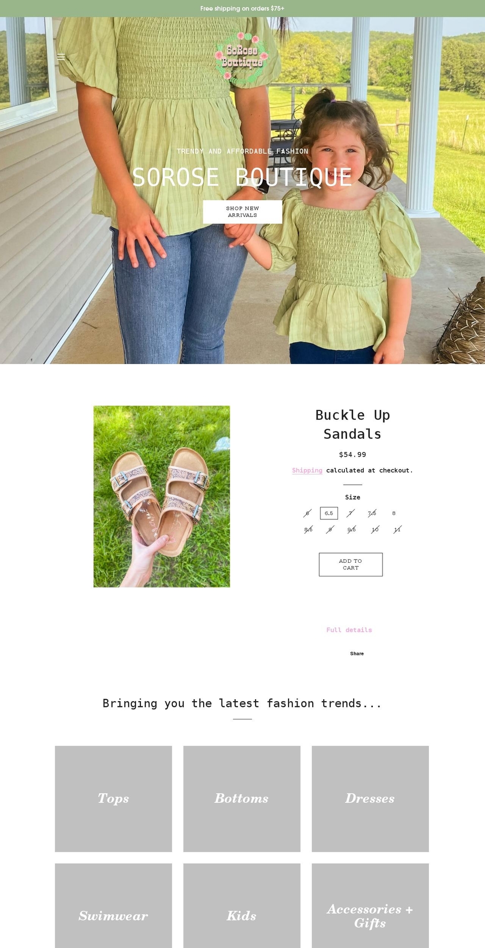 shopsorose.com shopify website screenshot