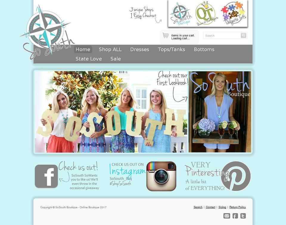 shopsosouth.com shopify website screenshot