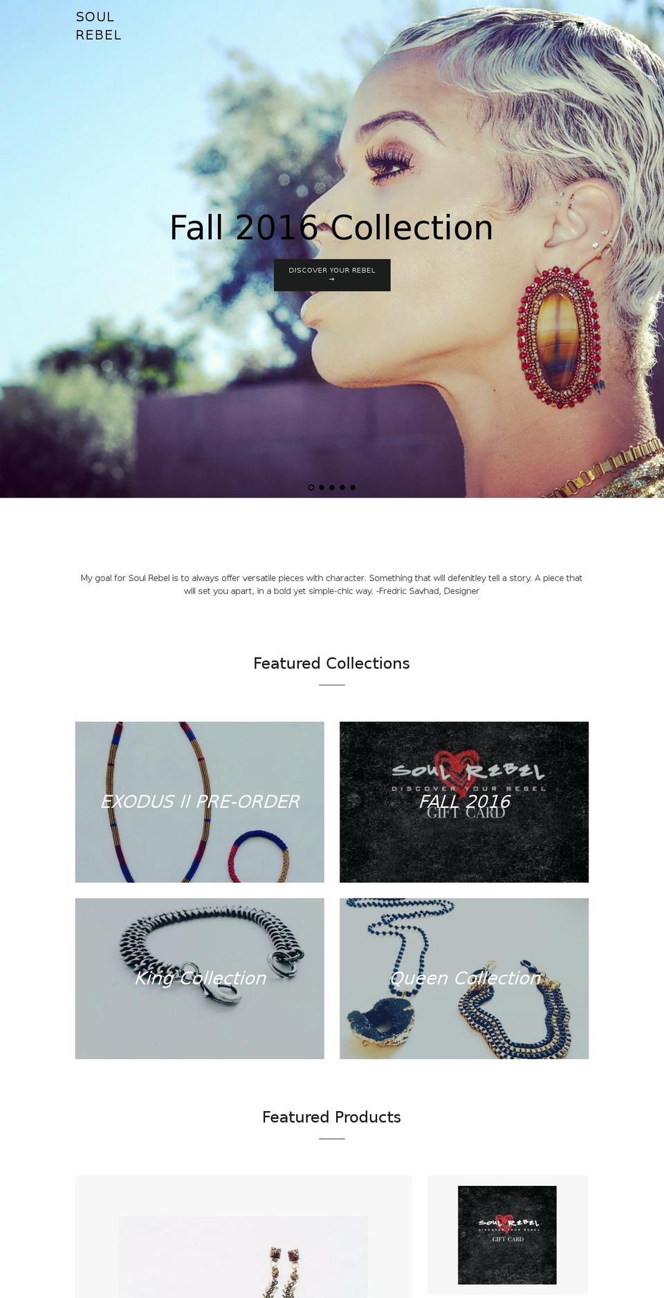 shopsoulrebel.com shopify website screenshot