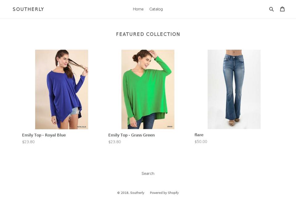 shopsoutherly.com — Shopify storefront screenshot