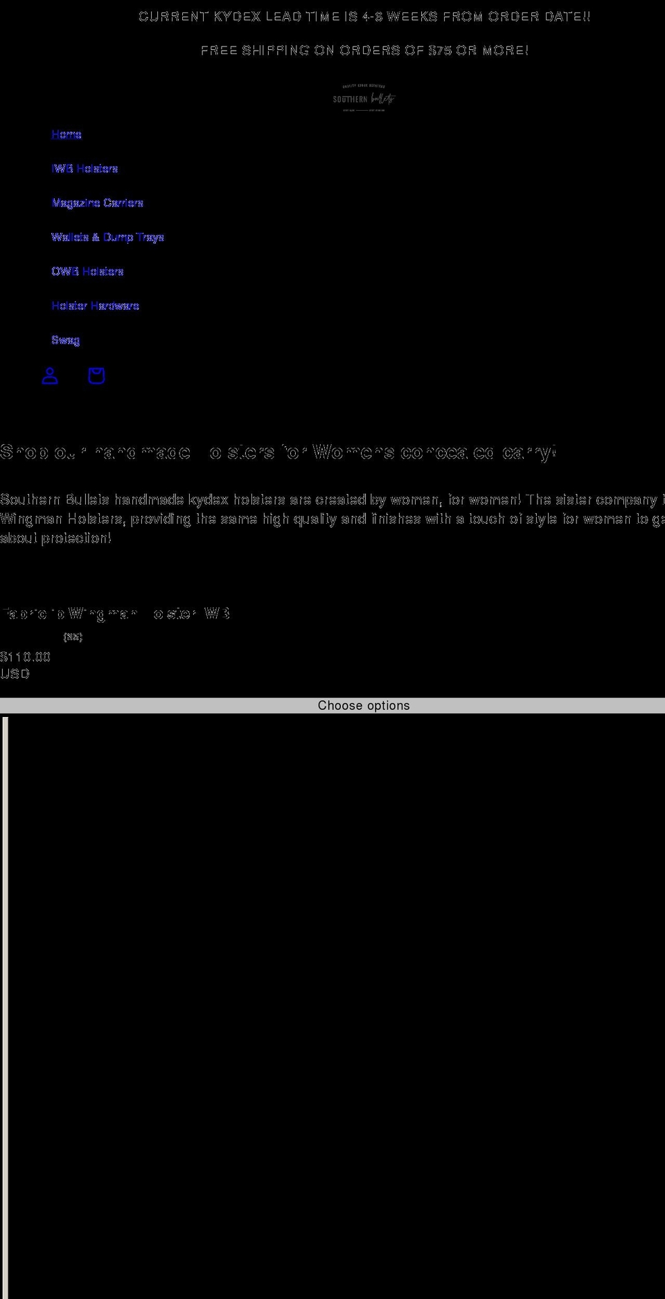 shopsouthernbullets.com — Shopify storefront screenshot