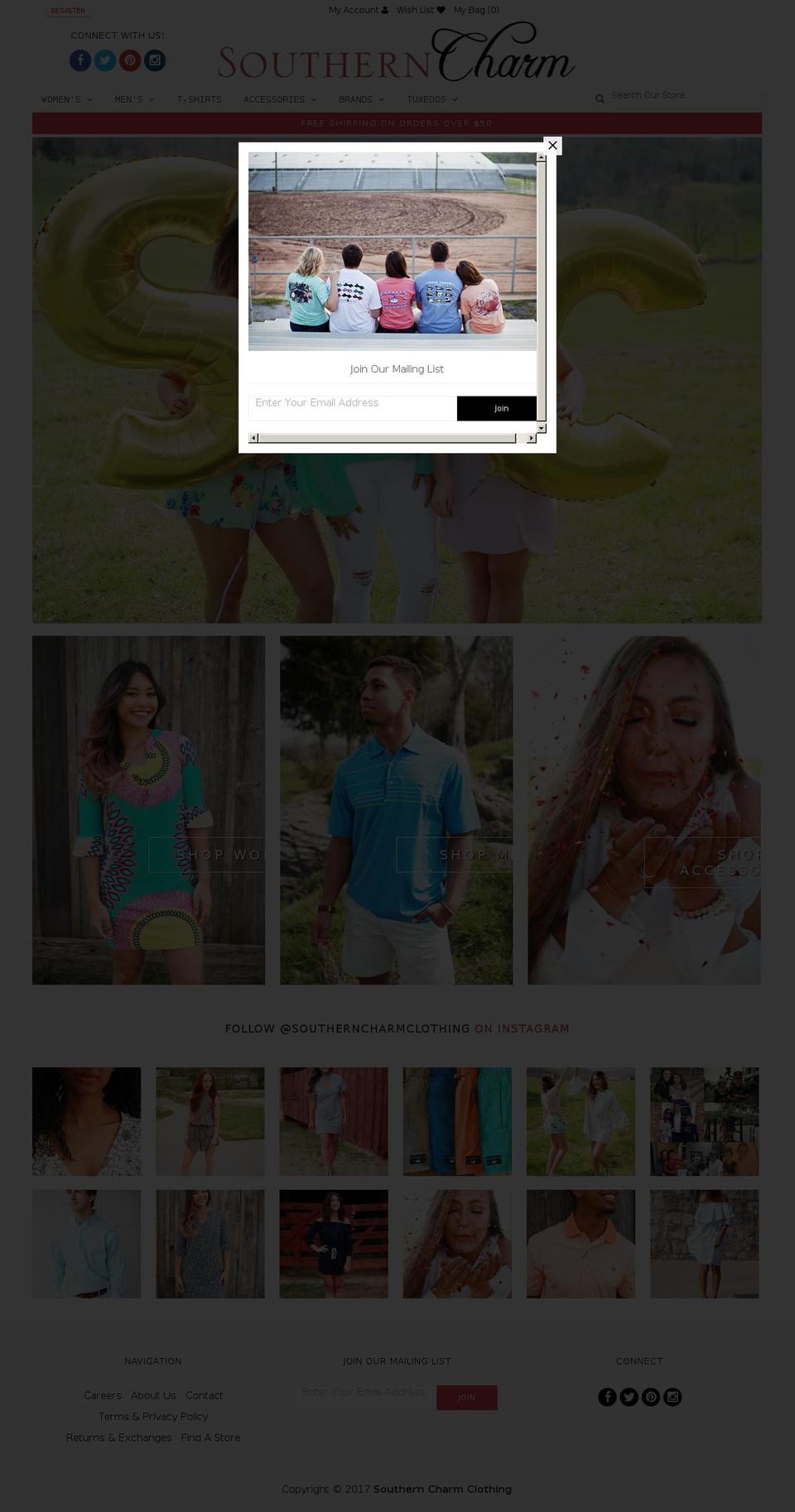 shopsoutherncharmclothing.com shopify website screenshot