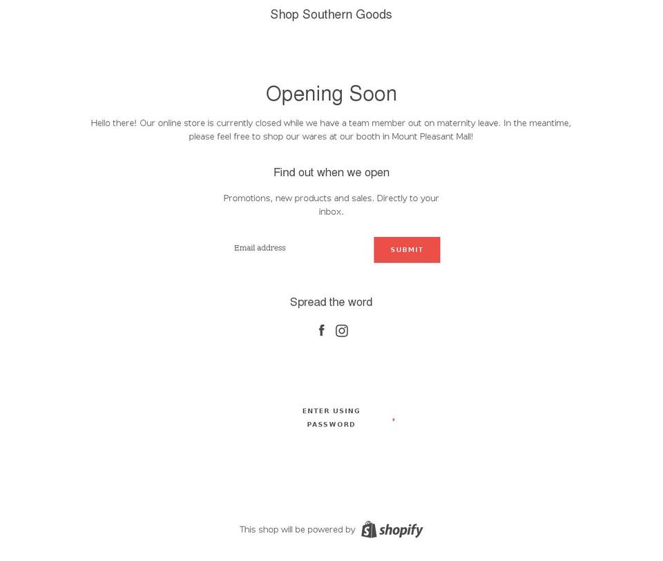 shopsoutherncities.com shopify website screenshot