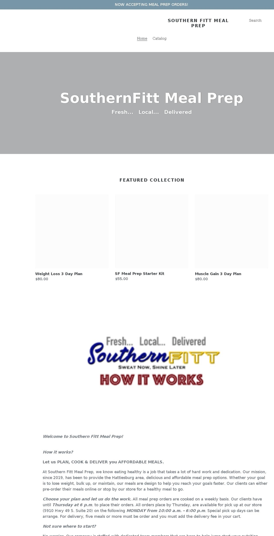 shopsouthernfittmealprep.com shopify website screenshot