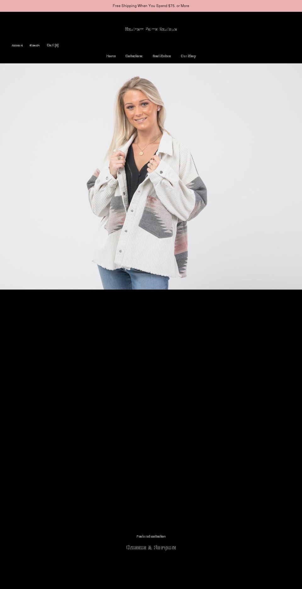 shopsouthernpalmsboutique.com shopify website screenshot