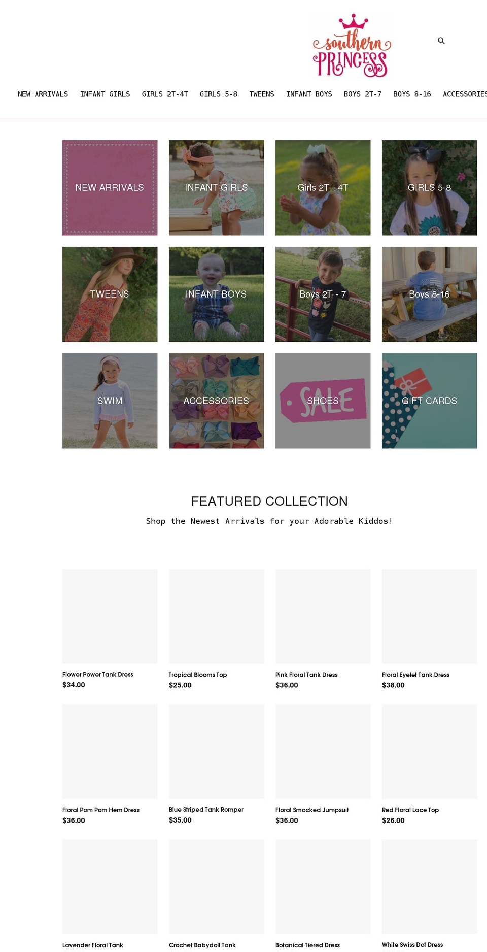 shopsouthernprincess.com shopify website screenshot