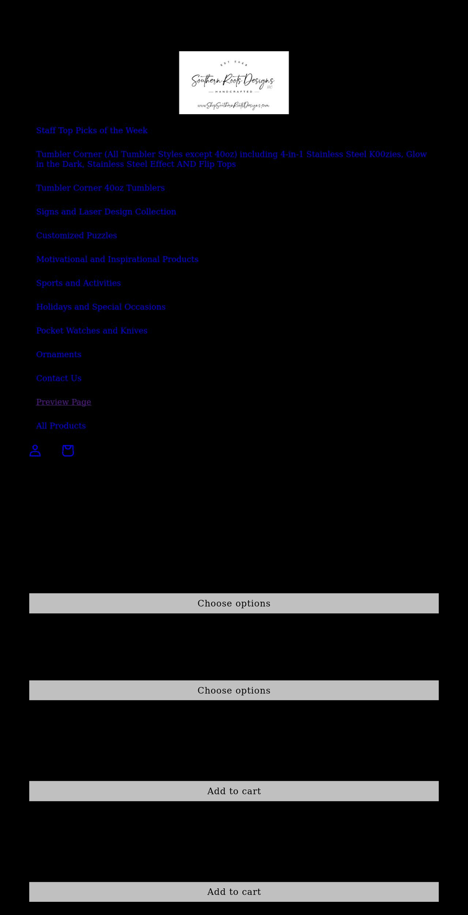 shopsouthernrootsdesigns.com shopify website screenshot