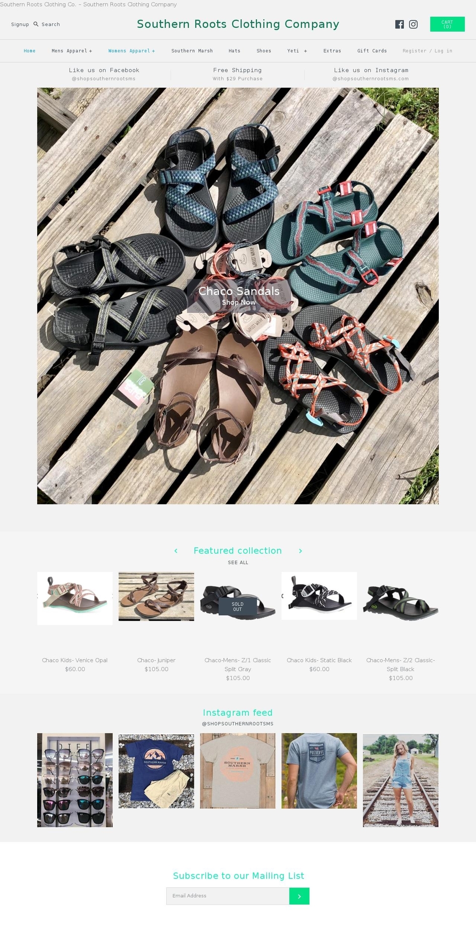 shopsouthernrootsms.com shopify website screenshot