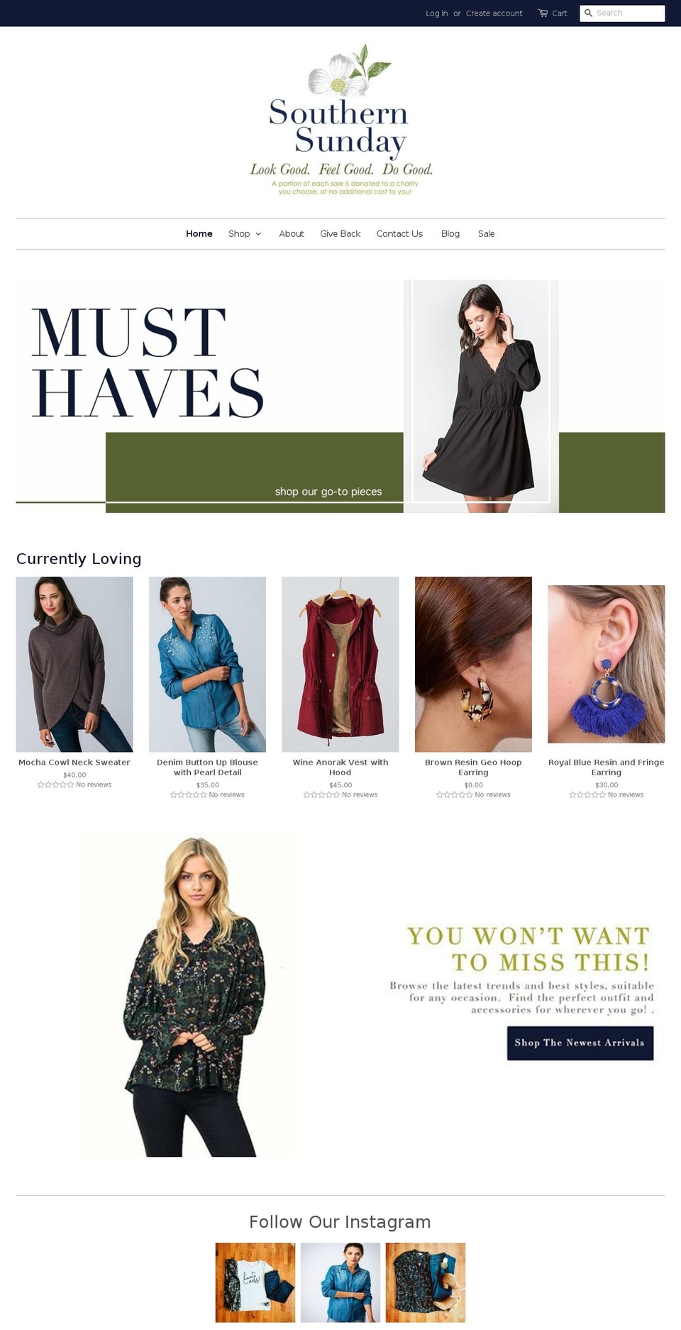 shopsouthernsunday.com — Shopify storefront screenshot
