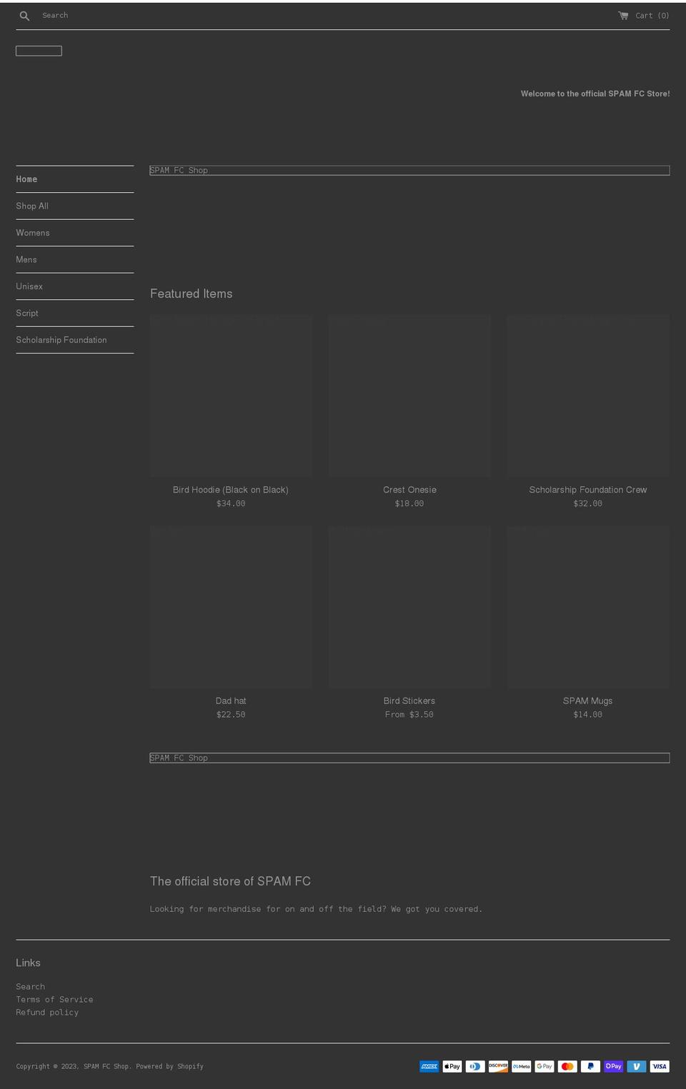 shopspamfc.com shopify website screenshot