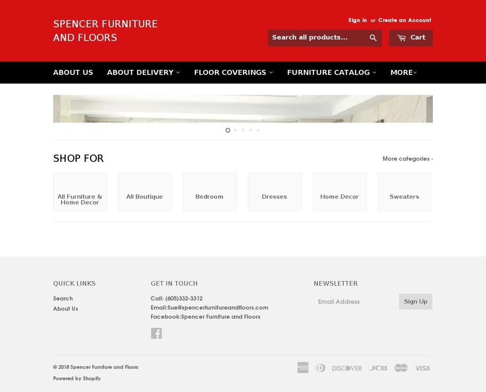 shopspencerfurnituresiouxfalls.com shopify website screenshot