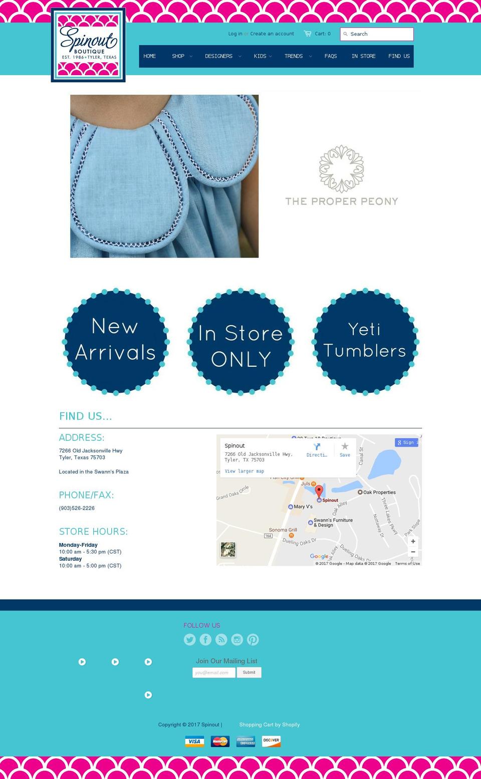 shopspinout.com shopify website screenshot