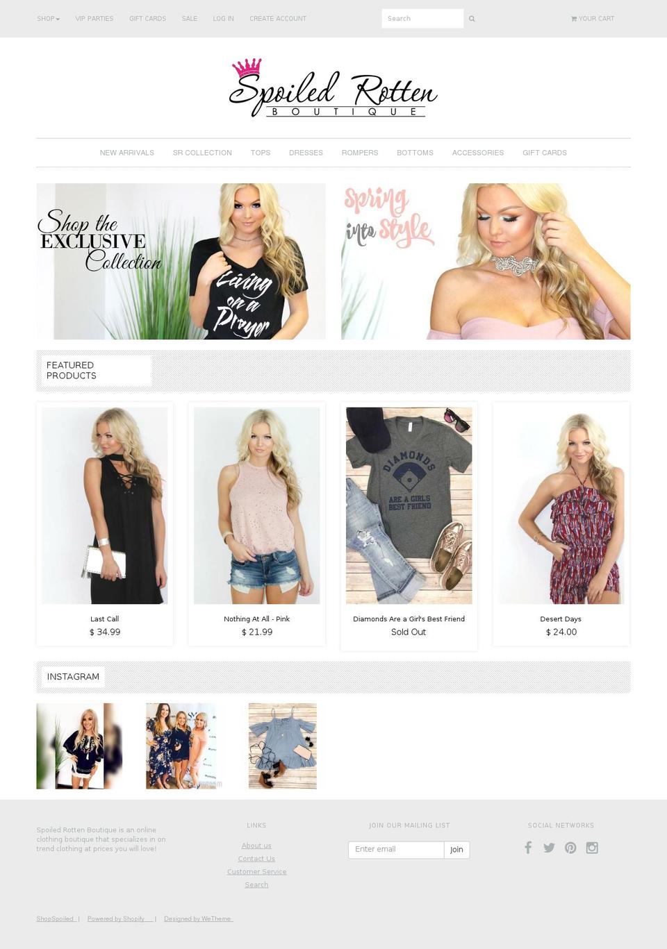 shopspoiled.com shopify website screenshot