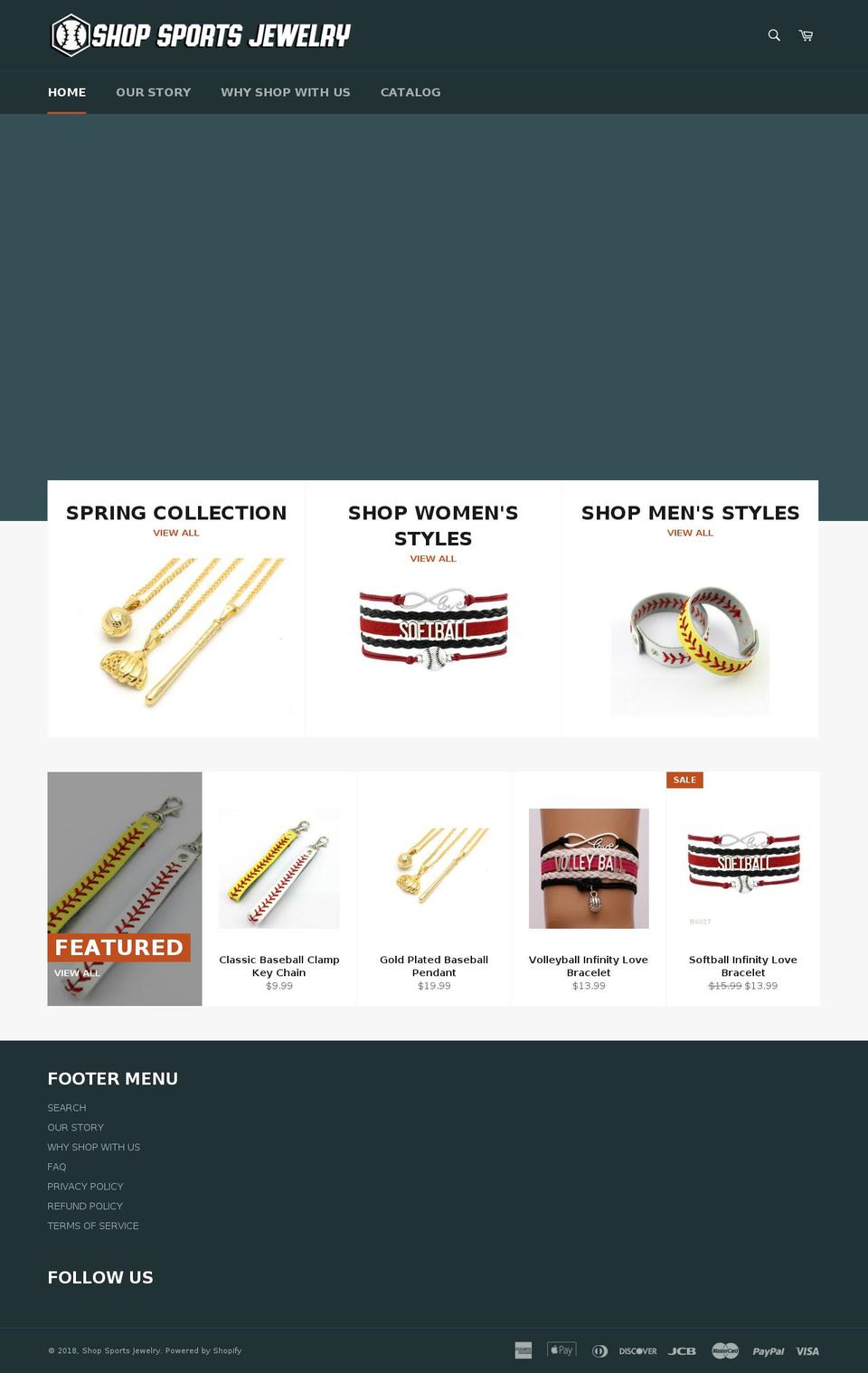 shopsportsjewelry.com — Shopify storefront screenshot
