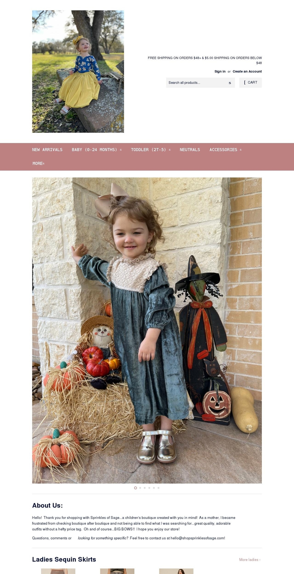 shopsprinklesofsage.com shopify website screenshot