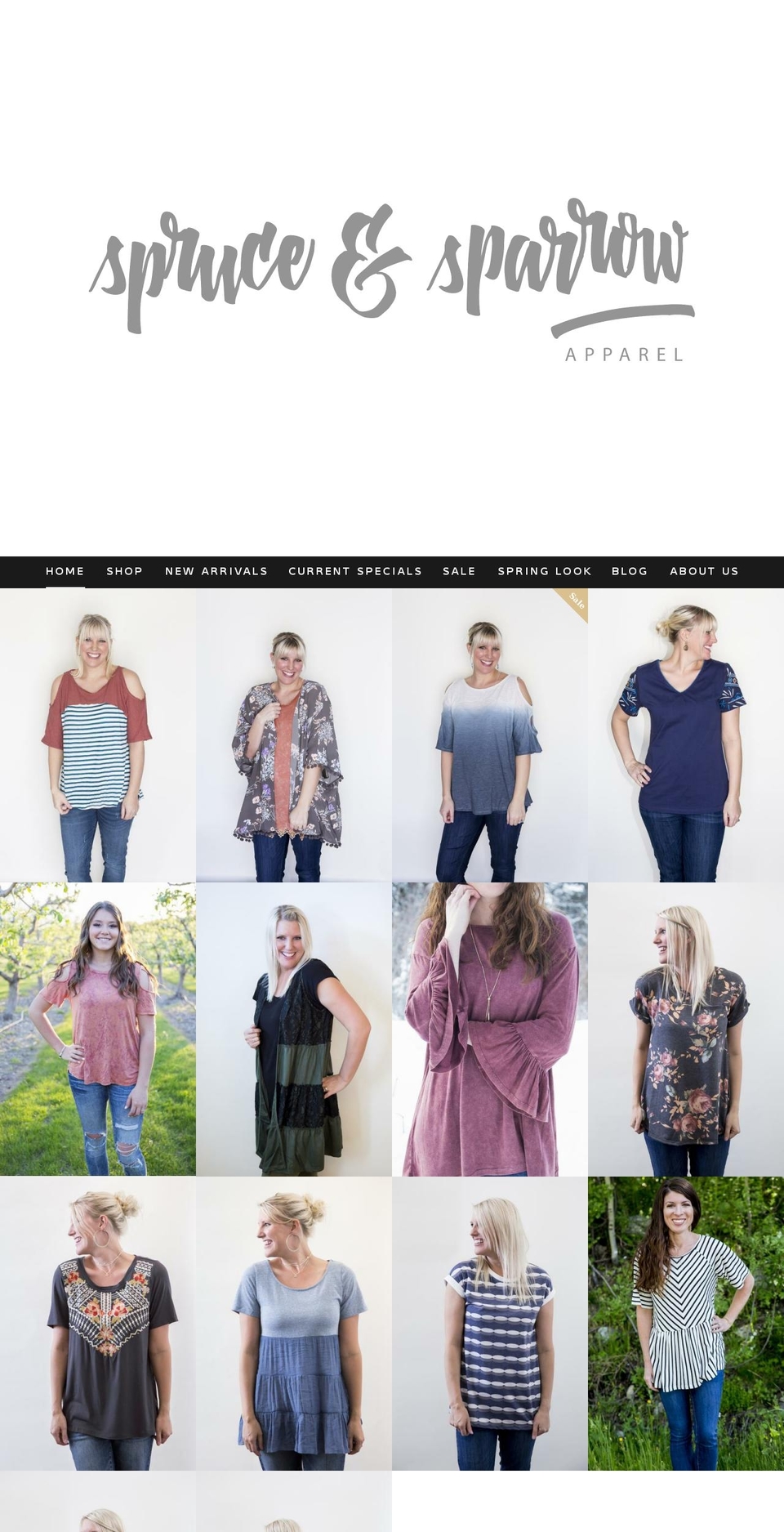 shopspruceandsparrow.com shopify website screenshot