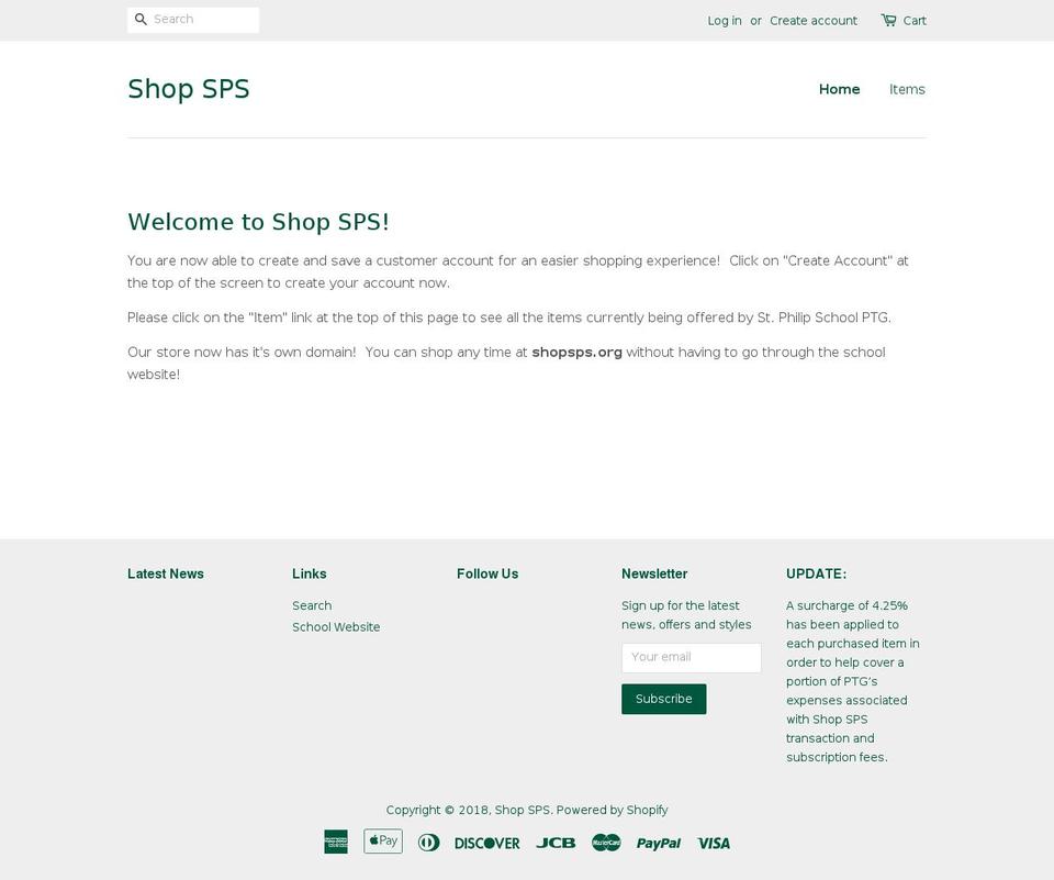 shopsps.org shopify website screenshot