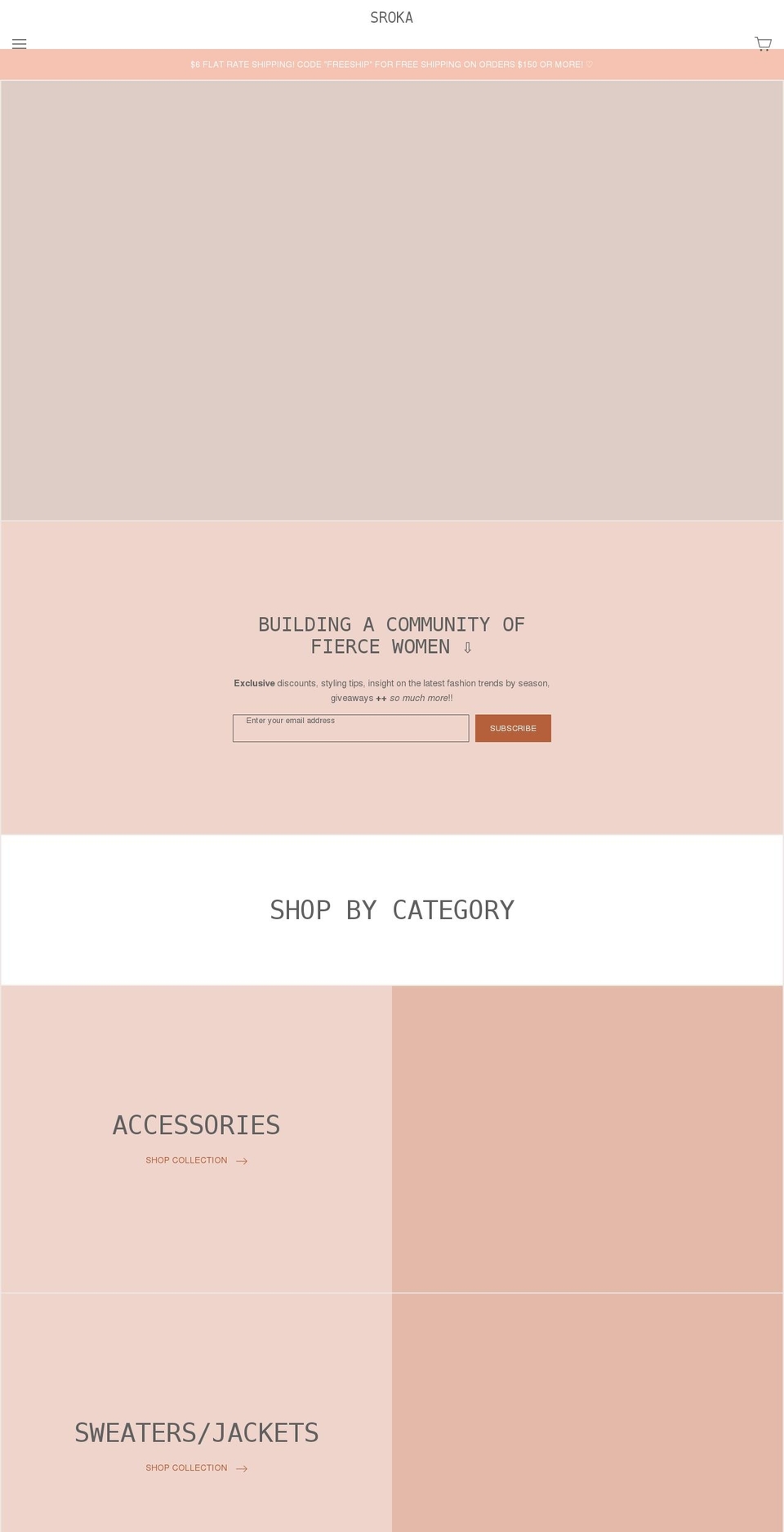 shopsroka.com shopify website screenshot
