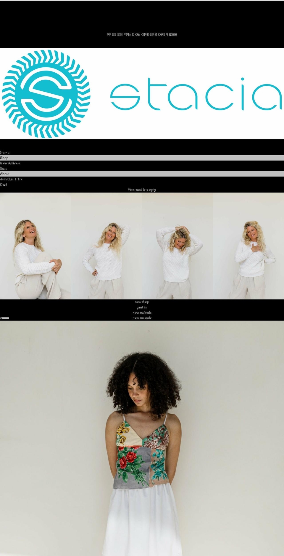 shopstacia.com shopify website screenshot