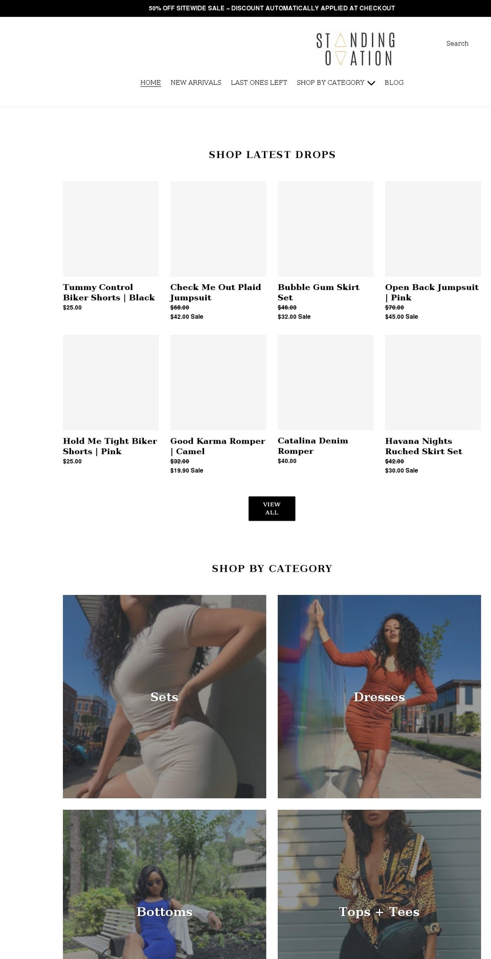 shopstandingovation.com shopify website screenshot