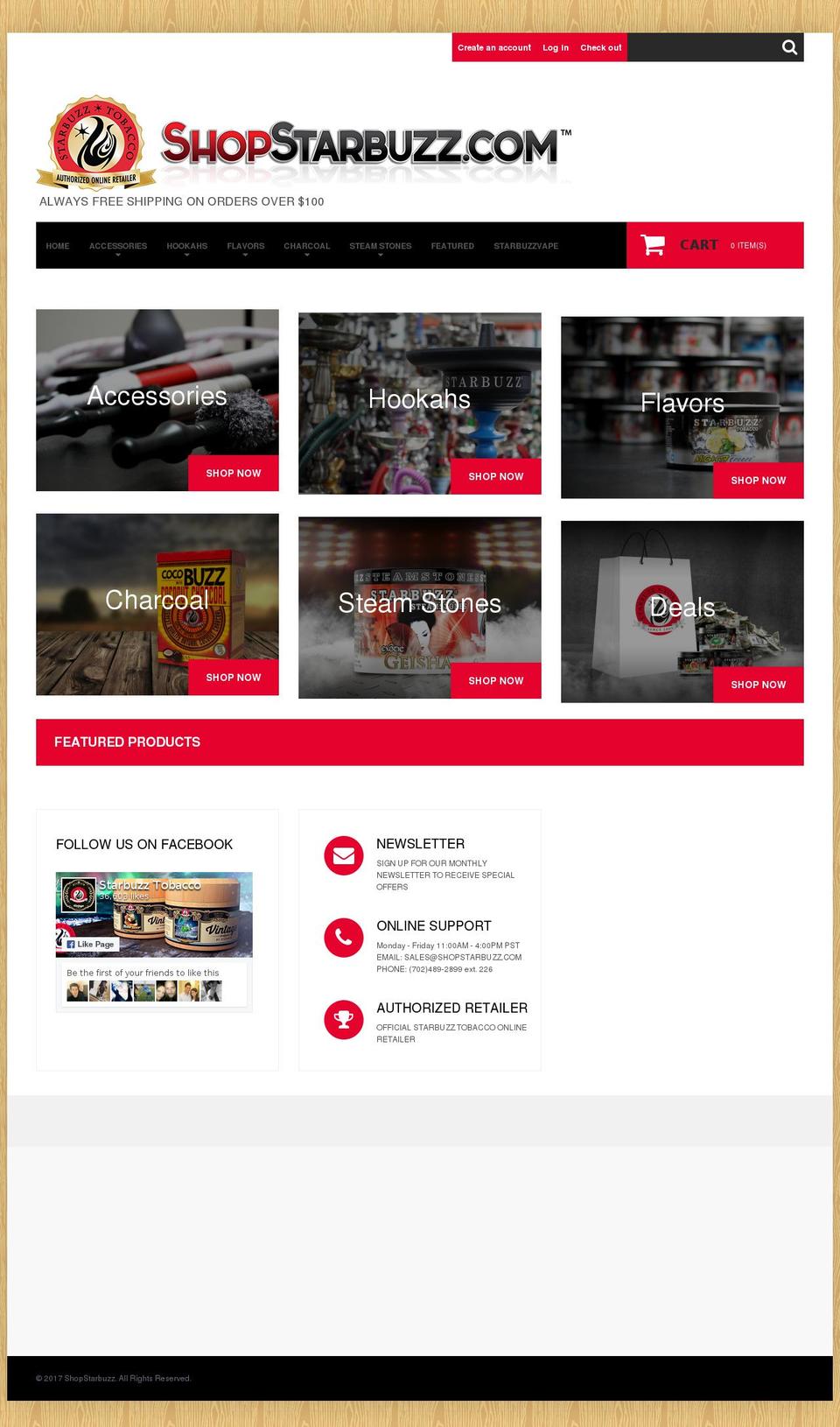Current Shopify theme site example shopstarbuzz.com
