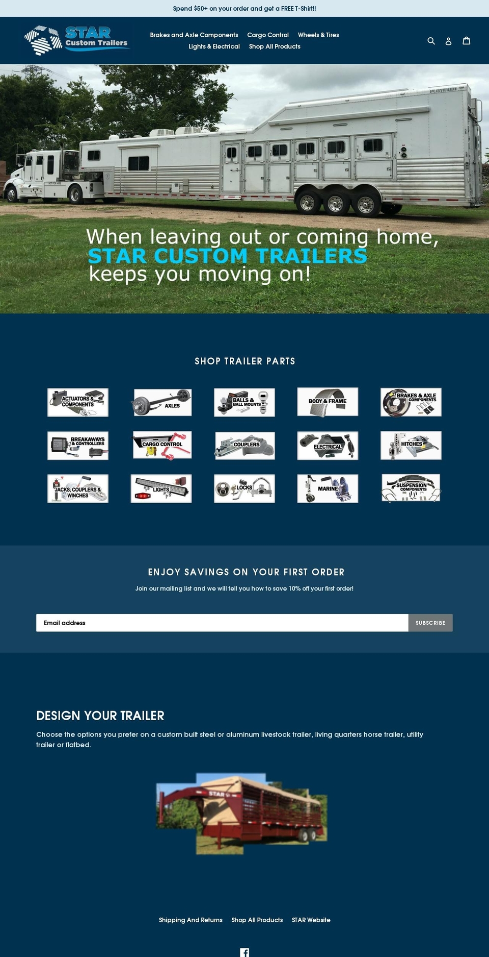 shopstarcustomtrailers.com — Shopify storefront screenshot