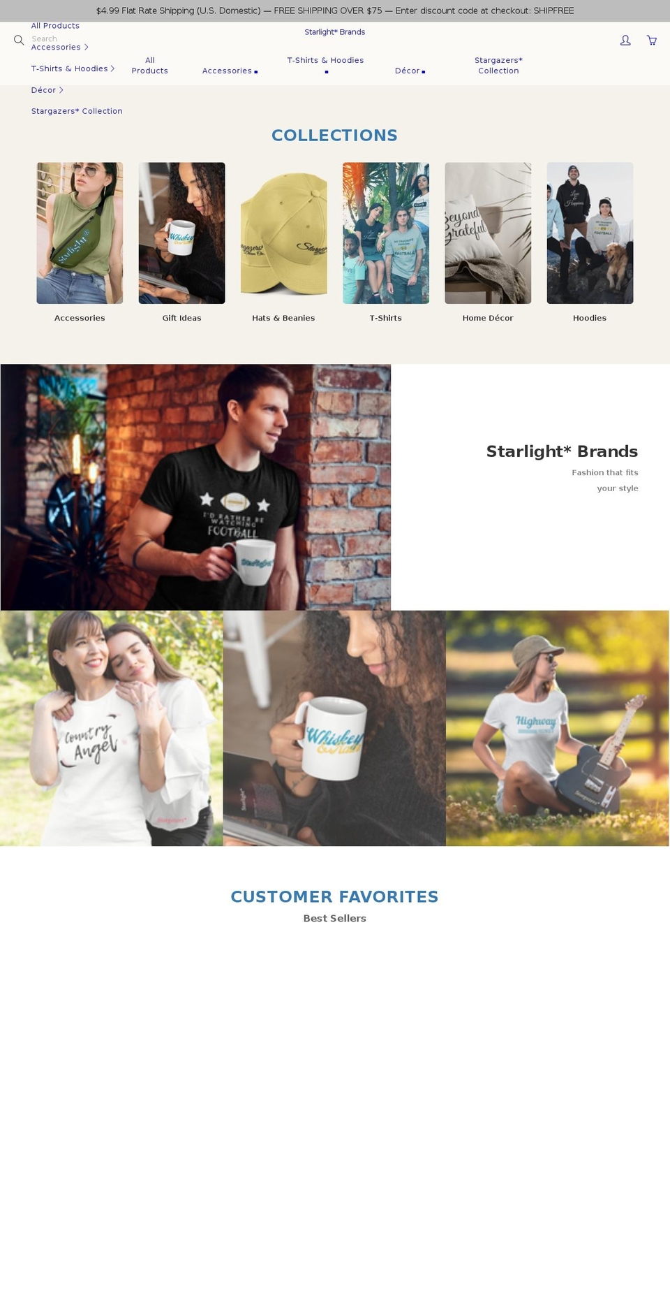 shopstarlightbrands.com shopify website screenshot