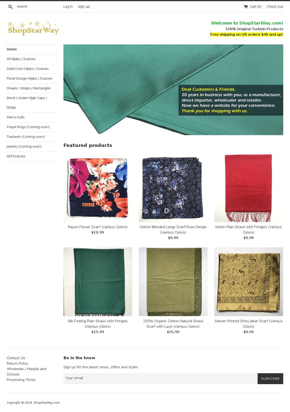 shopstarway.com shopify website screenshot