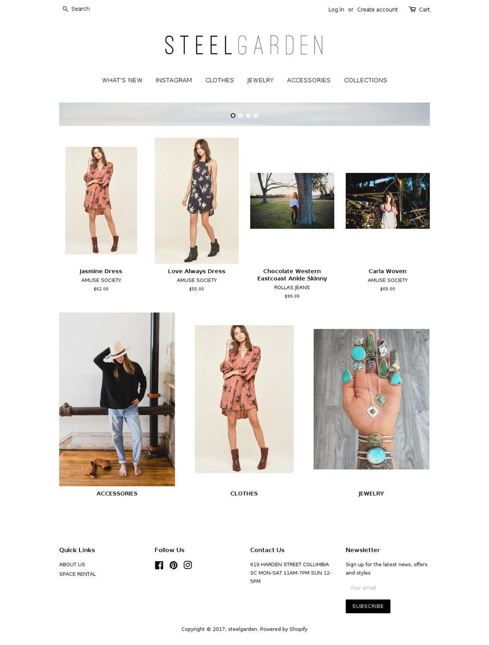 shopsteelgarden.com shopify website screenshot