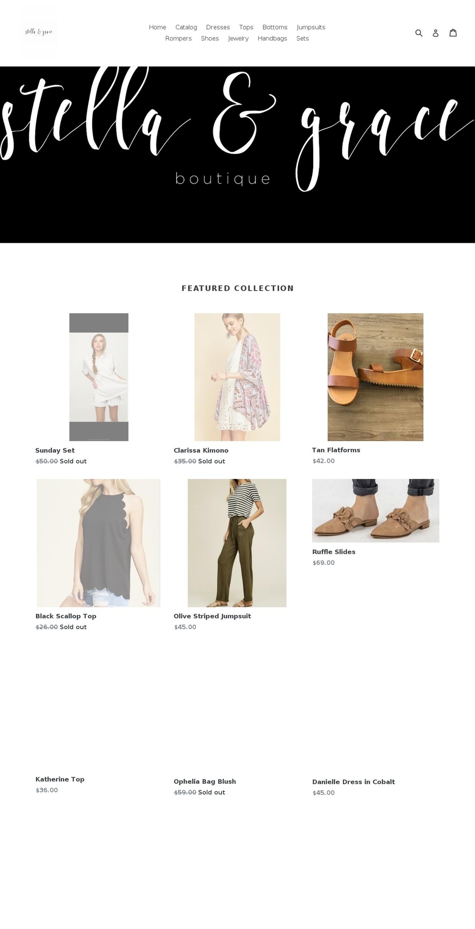 shopstellaandgrace.com — Shopify storefront screenshot